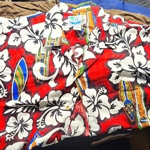 Vintage Barkcloth RJC Ltd Hawaiian Shirt in Large Made in Hawaii USA Aloha Shirt